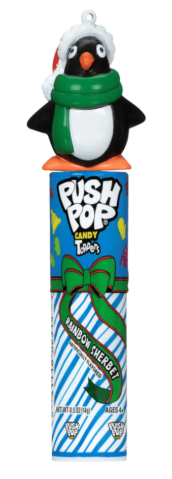 Льодяник на паличці Push Pop Topper Christmas Lollipop Penguin 14г, фото 1