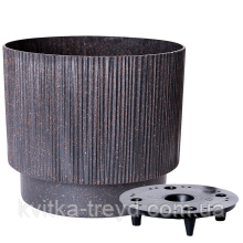 Вазон "Ослі" зі вставкою d16 см. (граніт WOOD) 1.9 л, фото 1