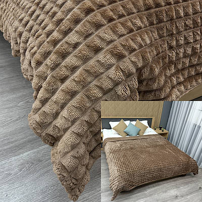 Плед 200х230 см (+-10см) "Крокодил" колір світло-коричневий (87-318)