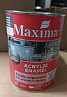 Емаль акрилова для дерева та металу Maxima антрацит шовковисто-матова 0.75 л для зовнішніх та внутрішніх робіт стійка до вологи, фото 2