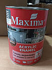 Емаль акрилова для дерева та металу Maxima антрацит шовковисто-матова 0.75 л для зовнішніх та внутрішніх робіт стійка до вологи, фото 3