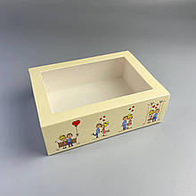 Коробка для 12 макаронс та Hand Made виробів з вікном 115*155*50 Кохання це...