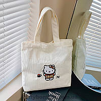 Шопер Hello Kitty Хэллоу Китти сумка Hello Kitty вельветовый белый шопер hello kitty с хэллоу китти для ребенка