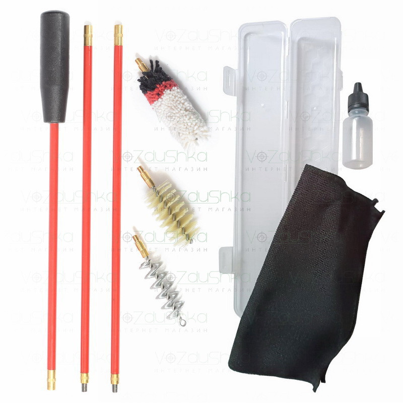 Набір для чищення рушниці 16 калібру шомпол у оплетці та 3 йоржа + пенал