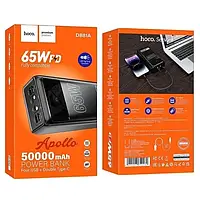 🇺🇦 Повербанк для Hoco DB81A  Apollo PD65W — 50 000mAh, швидка зарядка, Black ⚫