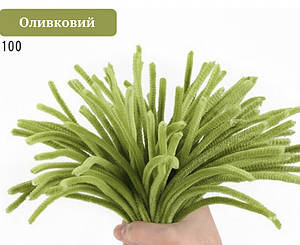 Синельний дріт для рукоділля 100 шт колір оливковий