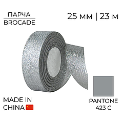 Стрічка парча 25 мм 004 Срібло | Silver 23 м