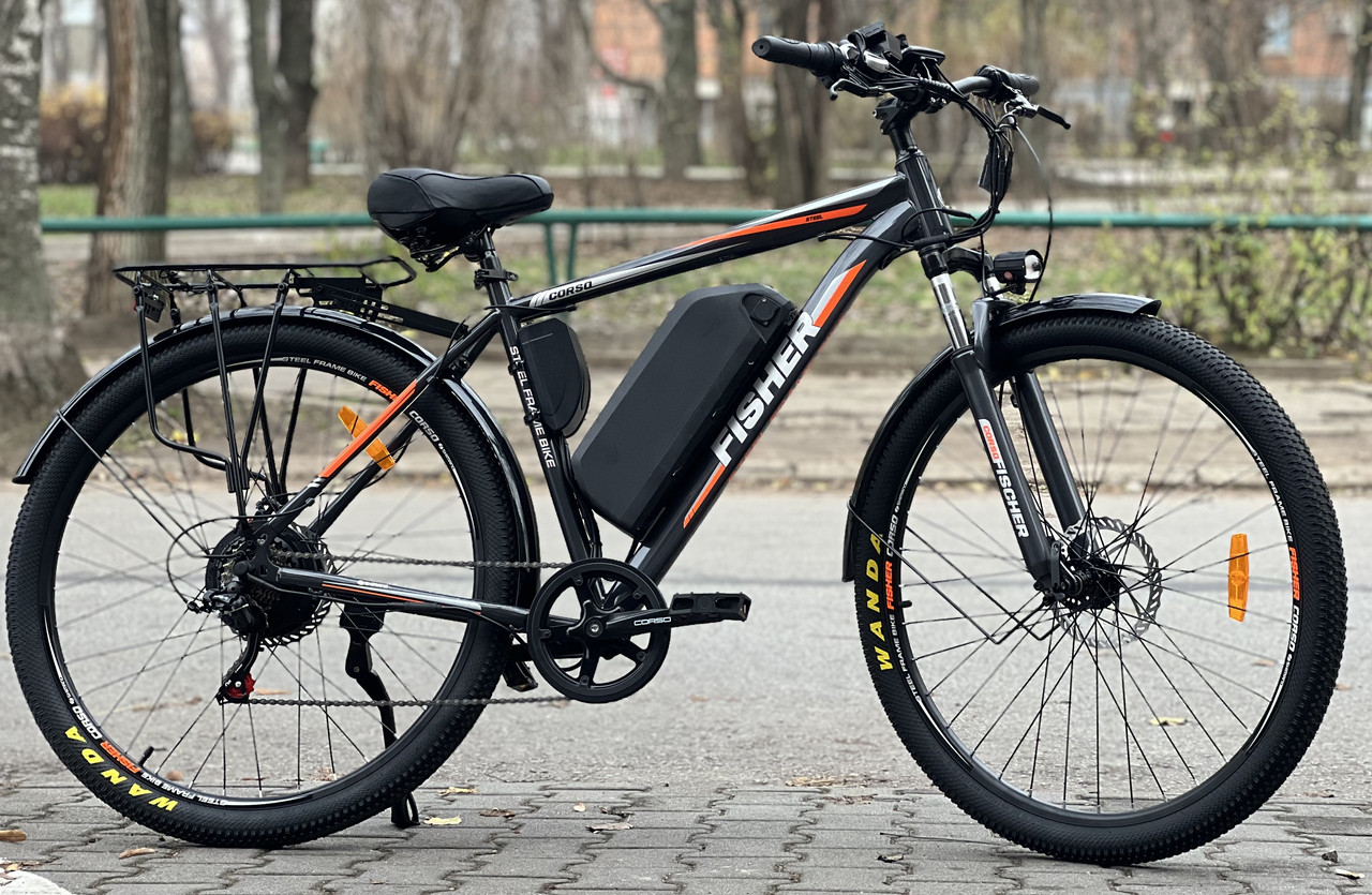 Електровелосипед 29" Corso Fisher FH-90855 600W 48V20Ah чорно-помаранчевий, фото 1