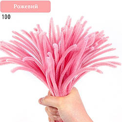 Синельний дріт для рукоділля 100 шт колір рожевий