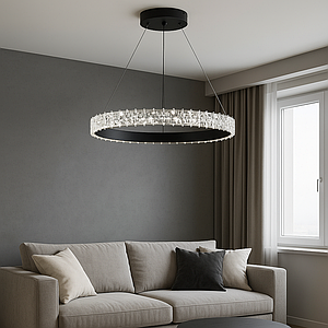 Підвісна LED-люстра 35 Вт чорна з прозорим плафоном WG5129/60BK