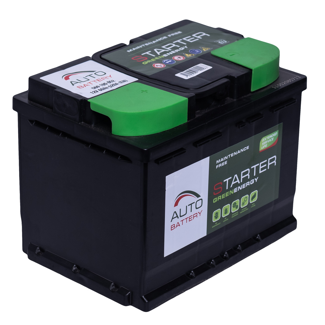 Акумулятор автомобільний 60 А·год (+/-) STARTER GE АКБ 242x175x190, фото 1