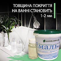 Емаль для реставрації ванн ЕкоЕмалька 1000г колір Салатовий 7trav, фото 5