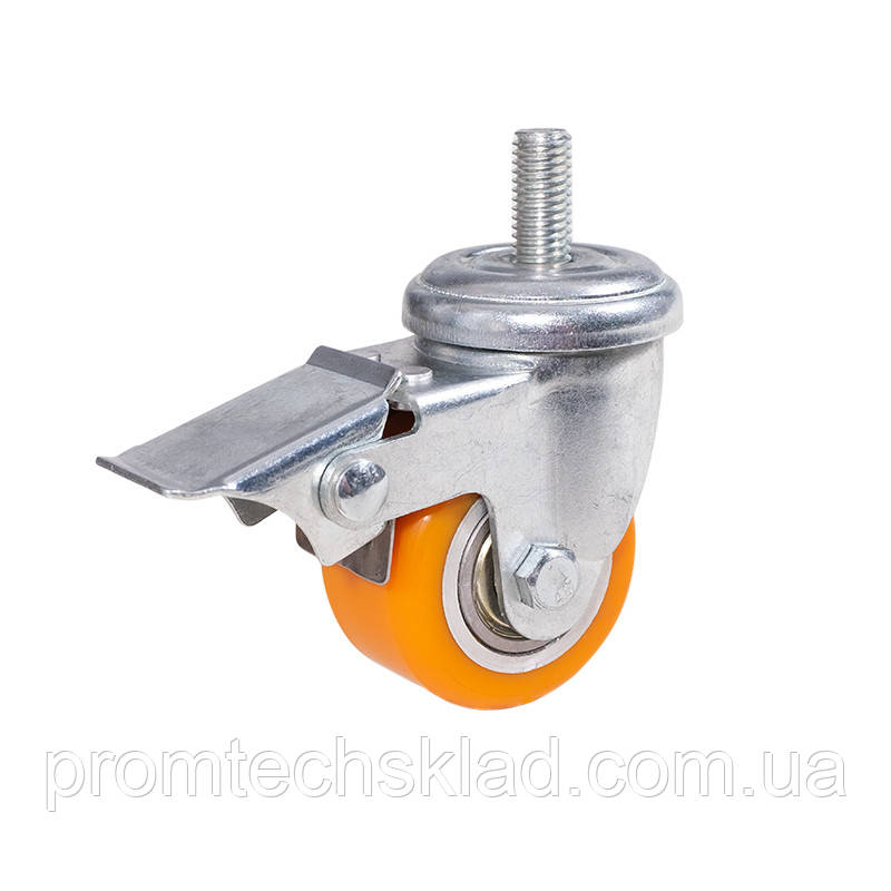 Колесо 50 мм, поліуретан/сталь, 150 кг, гальмо