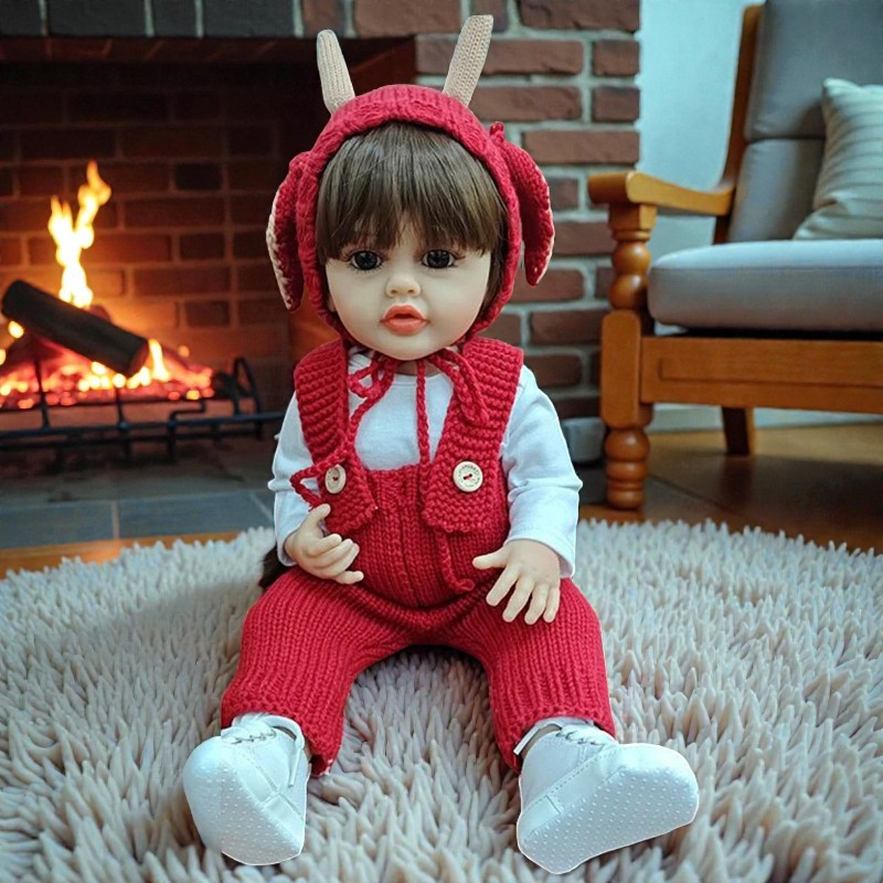 Лялька "TK Group" (висота: 50 см, гумова, імітація скляних очей, пустушка, пляшечка, памперс, взуття) QM 24119, фото 1