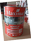 Емаль акрилова для дерева та металу Maxima небесний шовковисто-матова 0.75 л для зовнішніх та внутрішніх робіт стійка до вологи, фото 3