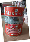 Емаль акрилова для дерева та металу Maxima небесний шовковисто-матова 0.75 л для зовнішніх та внутрішніх робіт стійка до вологи, фото 2