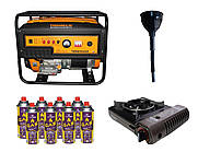 Бензиновий генератор EF Power TBS6500S + газова плитка Orcamp CK-505 + картридж газовий Pegas 400 мл (8 шт.)