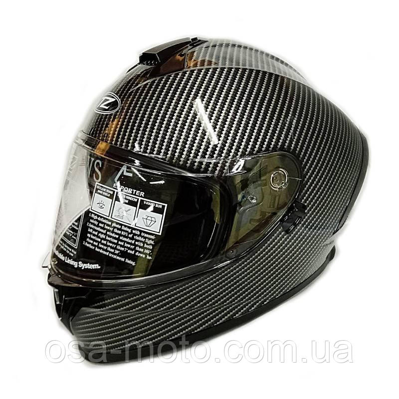 Мотошолом інтеграл карбон сірий із сонцезахисними окулярами DOT для мотоцикла, скутера, фото 1