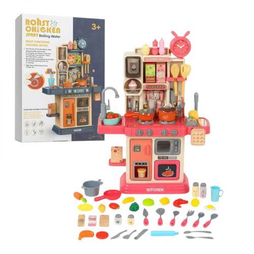 Кухня з посудом (мікс кольору) батар.муз.світ.тече вода, їжа змінює колір, .кор.47,5*15*35,5 см., фото 1