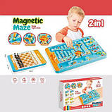 Магнітна гра 2в1 сортер, шахи, магнітний стилус, в коробці, фото 2