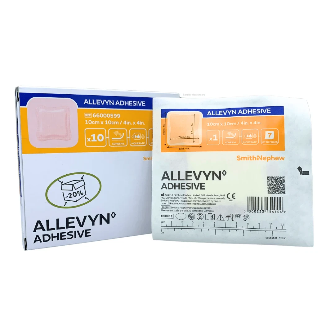 Пов'язка Allevyn Adhesive (Аллевін), 1 шт, 10х10 см - водостійка антибактеріальна пов'язка загоєння для ран, фото 1