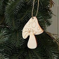 Підвіска фанерна "Боровичек" на ялинку 8х7 см|заготівля для декору |, фото 3