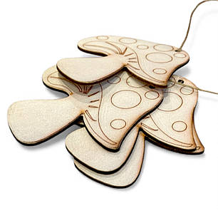 Підвіска фанерна "Боровичек" на ялинку 8х7 см|заготівля для декору |, фото 2