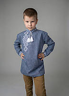 Дитяча вишиванка на джинсі ФЛАМІНГО