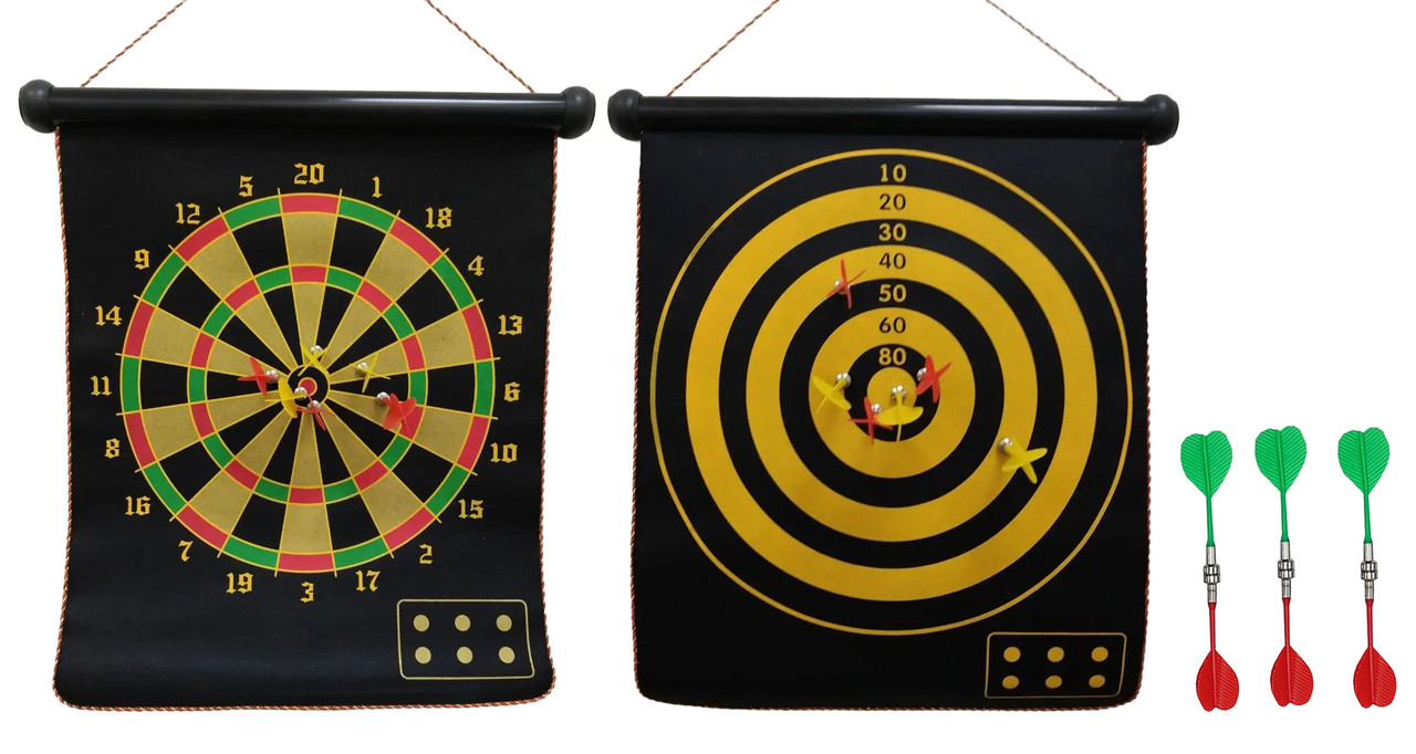 Гра "Дартс" з магніт.дротиками-6шт,36*43см, двосторонній у тубі (1*24), фото 1