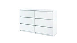 Комод ЛДСП в спальню, вітальню, дитячу Агнес 6Ш Миро-Марк Білий