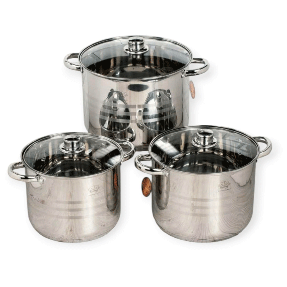 Набір кастрюль з нержавіючої сталі German Family GF-2037  Кухонний посуд з багатошаровим індукц. дном 6 предметів, фото 1