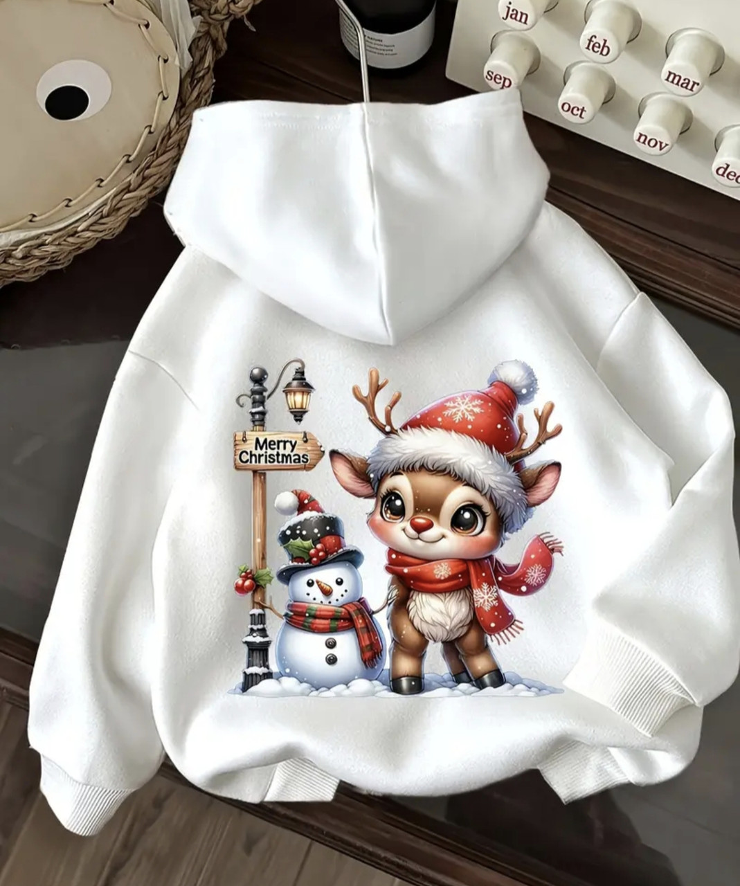 Жіноче худі з новорічним принтом на спині, фото 1