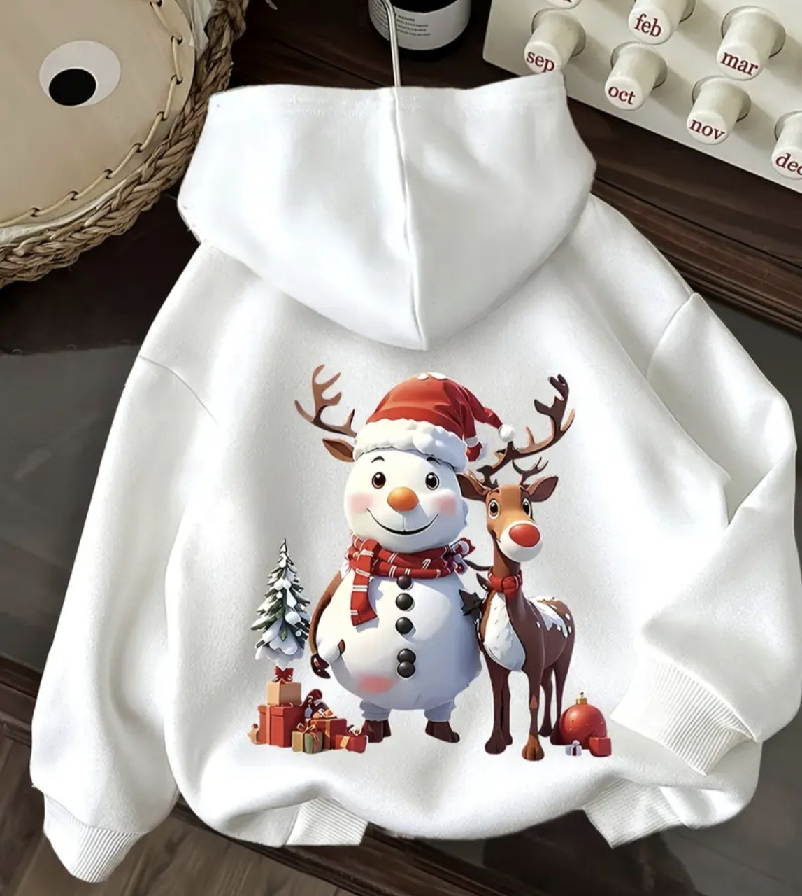 Жіноче худі з новорічним принтом на спині, фото 1