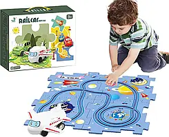 Пазл для дітей "Railcar Puzzle" з іграшковим літаком (5 деталей)