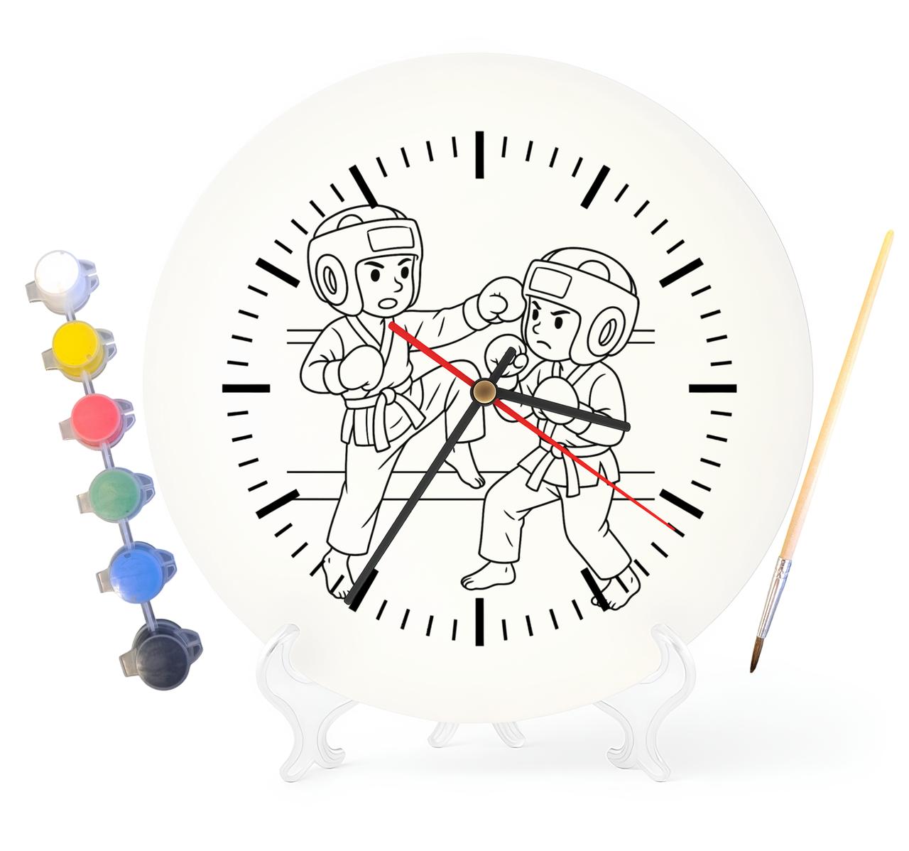 Дитячий набір для творчості годинник розмальовка Рукопашний бій 30 см (Г0110), фото 1