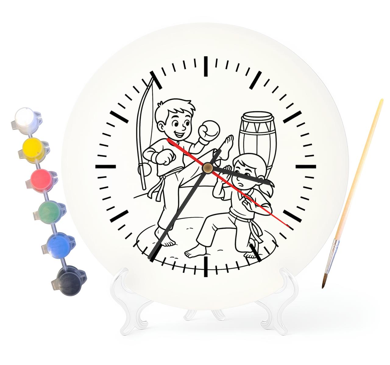 Дитячий набір для творчості годинник розмальовка Капоейра 30 см (Г0109), фото 1