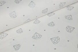 Ранфорс 240 см Діаманти сріблясті (залишок 1.15 мп)