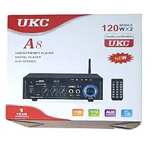 Підсилювач UKC A8 USB/SD CARD/FM/AUX 2CH підсилювач звуку