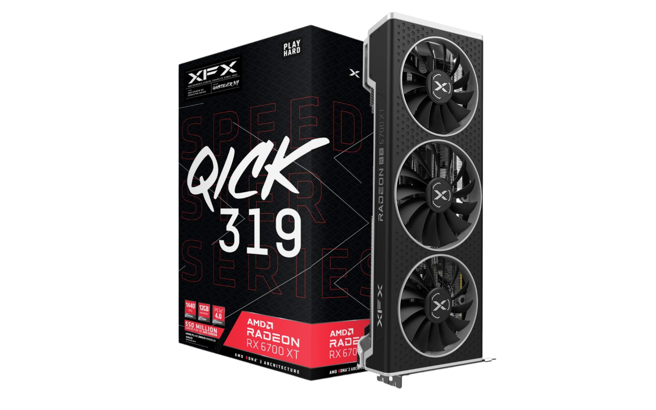 Відеокарта AMD Radeon RX 6700 XT 12GB XFX Speedster Qick 319 Black Gaming (RX-67XTYPBDP) Б/В