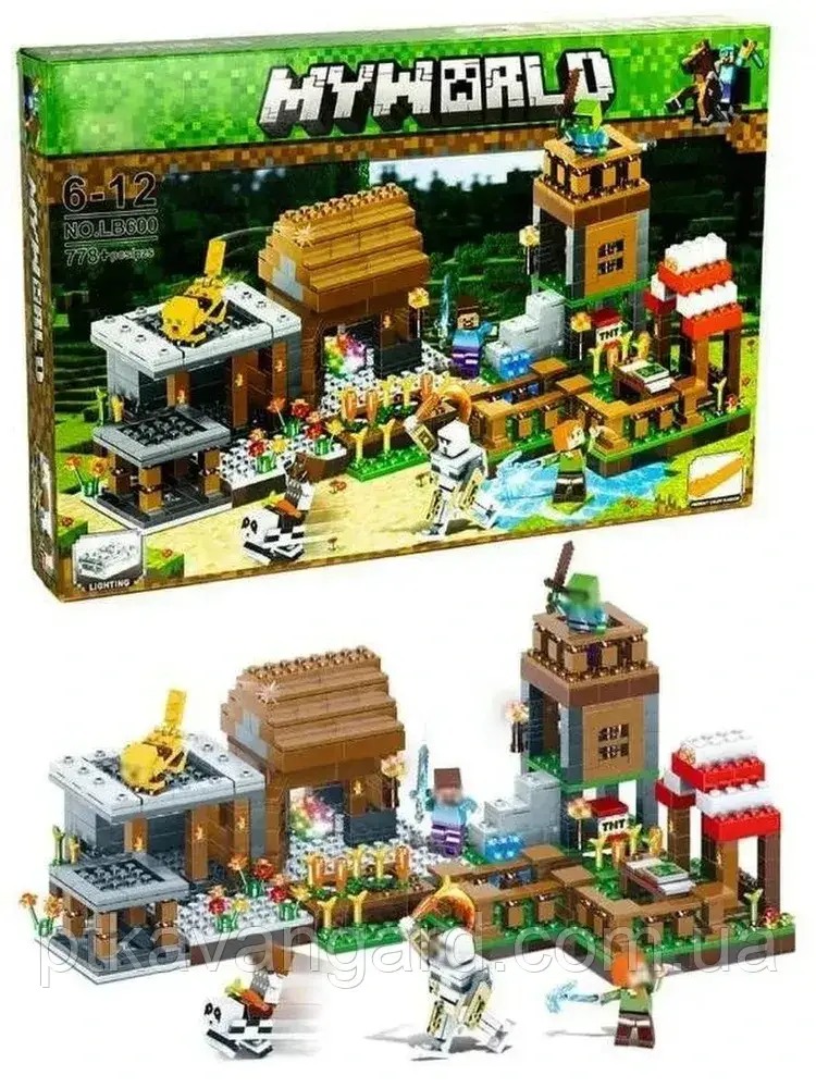 Конструктор Майнкрафт село 778 деталей My World 600 D, фото 1