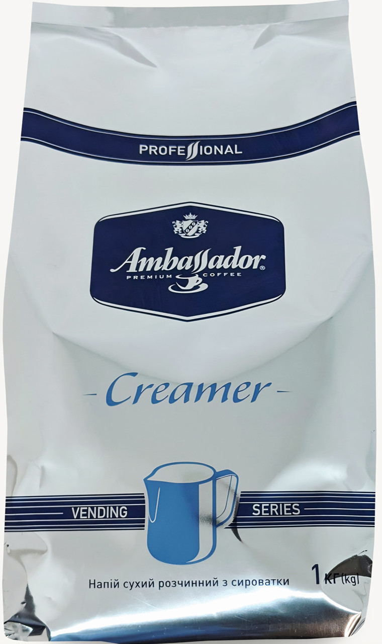 ОРИГІНАЛ! Суха молочна суміш Ambassador Creamer Milk Topping 1000г (ідеально для кавомашин та вендингу, сухе молоко Ambassador)