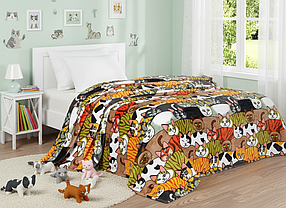 Плед з мікрофібри Велсофт Смугасті котики 160х210 см