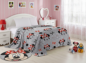 Плед із мікрофібри Велсофт Мінні Маус сірий 160х210 см