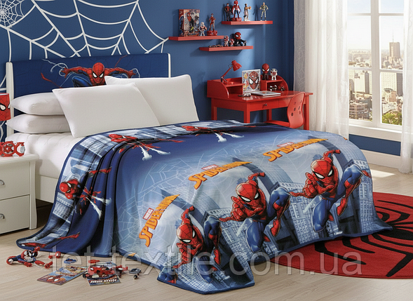 Плед з мікрофібри Велсофт Людина павук 3 160х210 см, фото 1