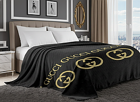 Плед з мікрофібри Велсофт Gucci Black 200х220 см
