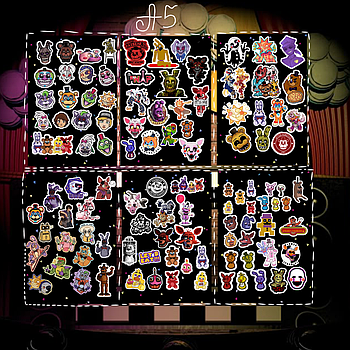 Наліпки, стикерпак Five Nights at Freddy's, 105 наліпок, 7листів А5