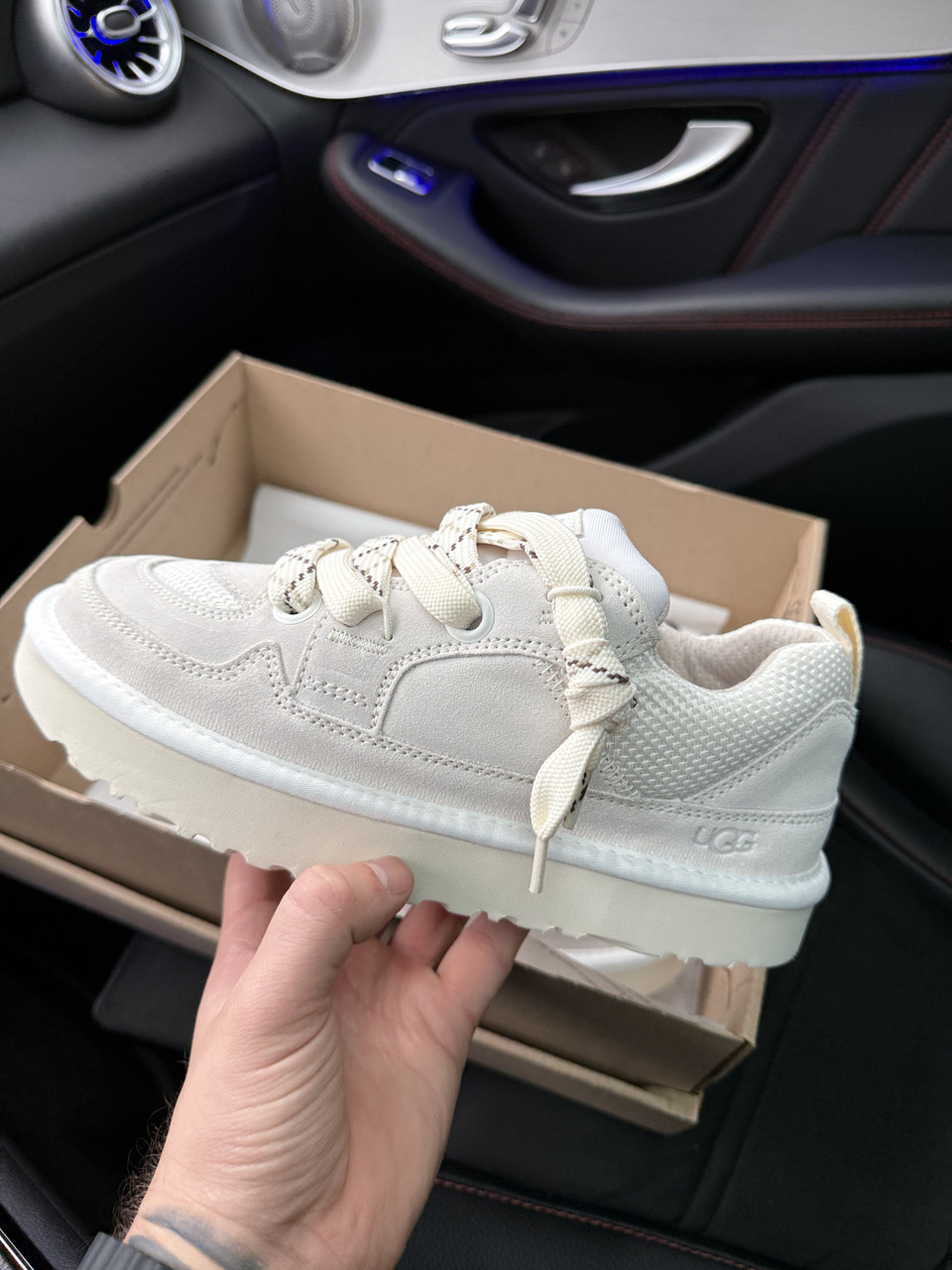 Чоловічі черевики уггі білі зимові UGG Lo Lowmel Sneaker Jasmine (23236), фото 1