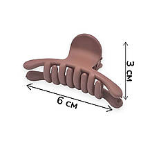 Крабик для волосся каучуковий 6 х 3 см #03 марсала Fashion Jewelry