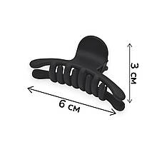 Крабик для волосся каучуковий 6 х 3 см #05 чорний колір Fashion Jewelry