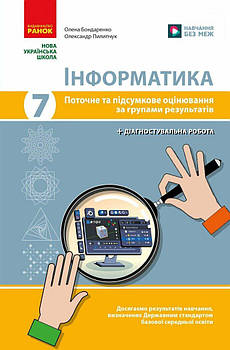 7 клас НУШ. Інформатика. Поточне та підсумкове оцінювання за групами результатів + діагностична робота (Бондаренко О.О.), Ранок